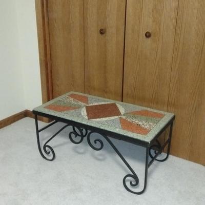 Beautiful cement top coffee table on Iron base