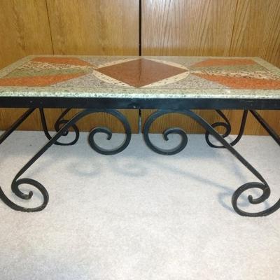 Beautiful cement top coffee table on Iron base