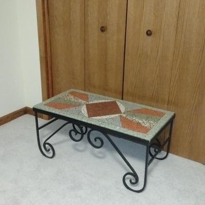 Beautiful cement top coffee table on Iron base