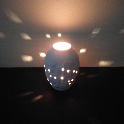 Southwestern style nightlight vase and Oklahoma Rose Rock