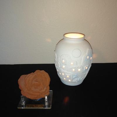 Southwestern style nightlight vase and Oklahoma Rose Rock