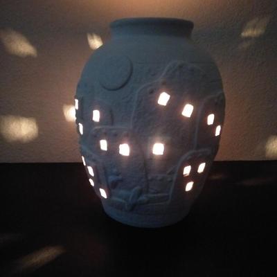 Southwestern style nightlight vase and Oklahoma Rose Rock