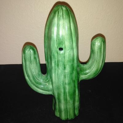 Framed Numbered and Signed "canyon lands" artwork with ceramic cactus