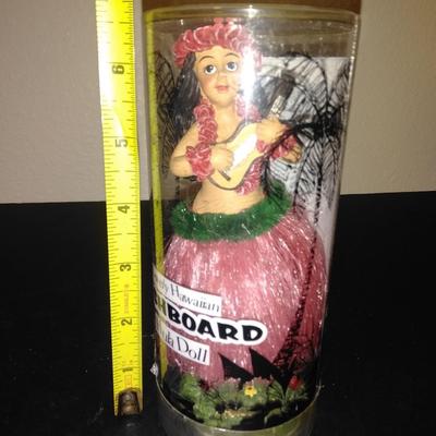 Hawaiian Dashboard Hula Doll Sweet KeAloha with large conch shell and seagull
