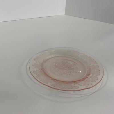 -213- GLASSWARE | Pink Dogwood Macbeth Evans Co. | Cups & Saucers