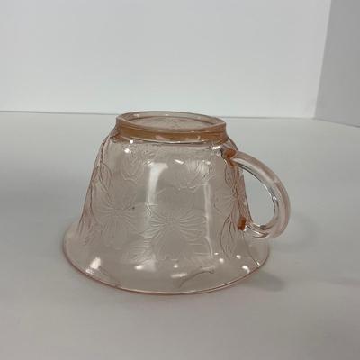 -213- GLASSWARE | Pink Dogwood Macbeth Evans Co. | Cups & Saucers