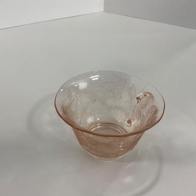 -213- GLASSWARE | Pink Dogwood Macbeth Evans Co. | Cups & Saucers