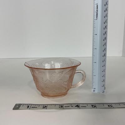 -213- GLASSWARE | Pink Dogwood Macbeth Evans Co. | Cups & Saucers