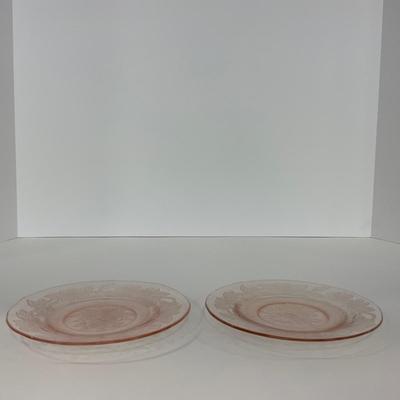 -213- GLASSWARE | Pink Dogwood Macbeth Evans Co. | Cups & Saucers