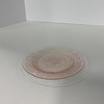 -213- GLASSWARE | Pink Dogwood Macbeth Evans Co. | Cups & Saucers