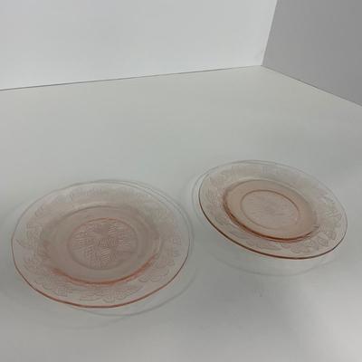 -213- GLASSWARE | Pink Dogwood Macbeth Evans Co. | Cups & Saucers