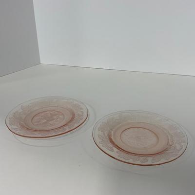 -213- GLASSWARE | Pink Dogwood Macbeth Evans Co. | Cups & Saucers