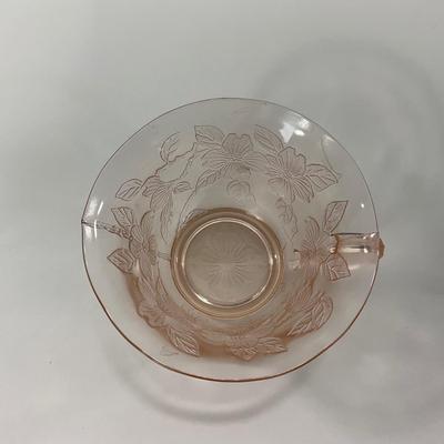 -213- GLASSWARE | Pink Dogwood Macbeth Evans Co. | Cups & Saucers