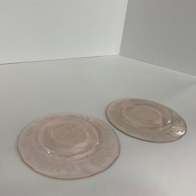 -213- GLASSWARE | Pink Dogwood Macbeth Evans Co. | Cups & Saucers