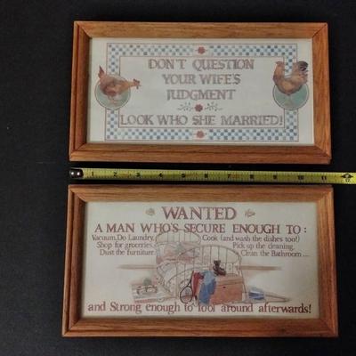 Cute saying's framed wall art Husband & Wife silent argument signs