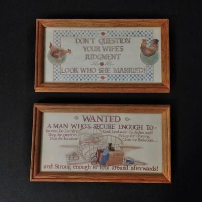 Cute saying's framed wall art Husband & Wife silent argument signs