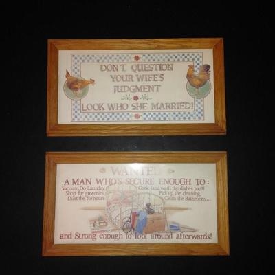 Cute saying's framed wall art Husband & Wife silent argument signs