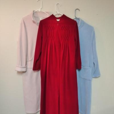 Three zip up Winter nightgowns XL & L Miss Elaine, Kayser, Croft & Barrow