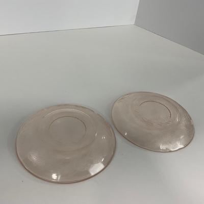 -214- GLASSWARE | Pink Dogwood Macbeth Evans Co. | Cups & Saucers