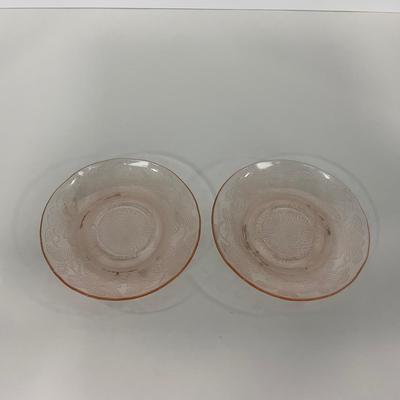 -214- GLASSWARE | Pink Dogwood Macbeth Evans Co. | Cups & Saucers