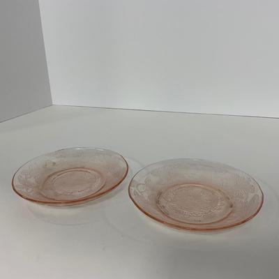 -214- GLASSWARE | Pink Dogwood Macbeth Evans Co. | Cups & Saucers