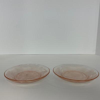-214- GLASSWARE | Pink Dogwood Macbeth Evans Co. | Cups & Saucers