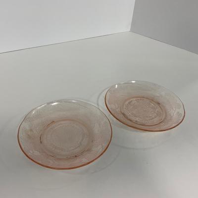 -214- GLASSWARE | Pink Dogwood Macbeth Evans Co. | Cups & Saucers