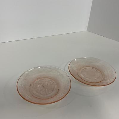 -214- GLASSWARE | Pink Dogwood Macbeth Evans Co. | Cups & Saucers