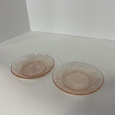 -214- GLASSWARE | Pink Dogwood Macbeth Evans Co. | Cups & Saucers