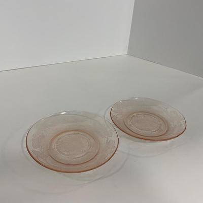 -214- GLASSWARE | Pink Dogwood Macbeth Evans Co. | Cups & Saucers