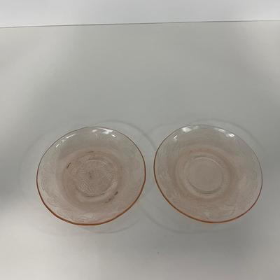 -214- GLASSWARE | Pink Dogwood Macbeth Evans Co. | Cups & Saucers