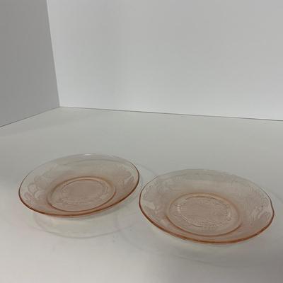-214- GLASSWARE | Pink Dogwood Macbeth Evans Co. | Cups & Saucers