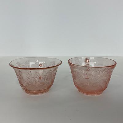 -214- GLASSWARE | Pink Dogwood Macbeth Evans Co. | Cups & Saucers