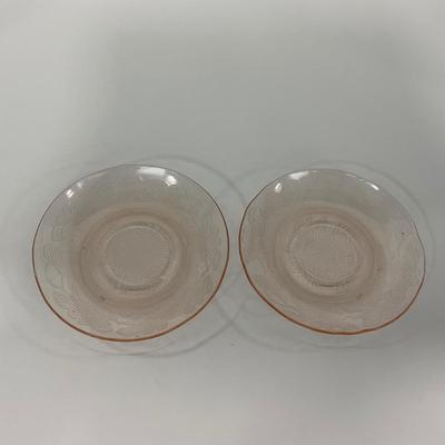 -214- GLASSWARE | Pink Dogwood Macbeth Evans Co. | Cups & Saucers