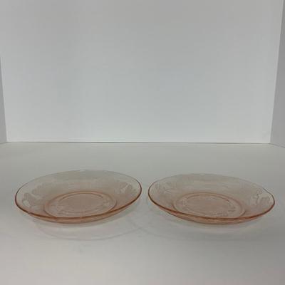 -214- GLASSWARE | Pink Dogwood Macbeth Evans Co. | Cups & Saucers