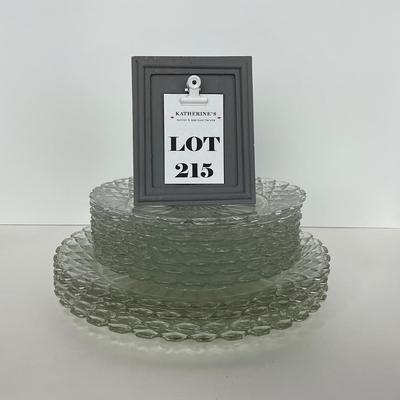 -215- GLASSWARE | Waffle Waterford Hocking Glass Co. | Small Plates & Large Plates