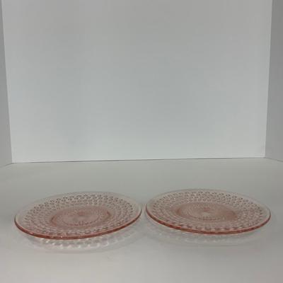 -216- GLASSWARE | Pink Hobnail Hocking Glass Co. | Cups & Saucers