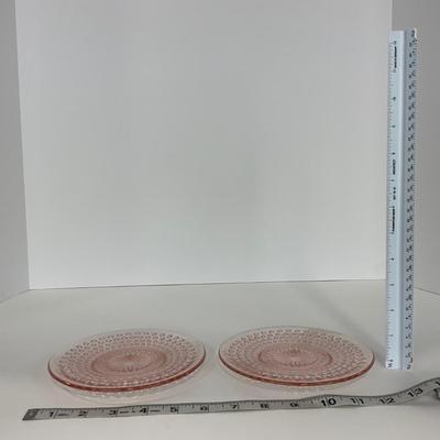-216- GLASSWARE | Pink Hobnail Hocking Glass Co. | Cups & Saucers