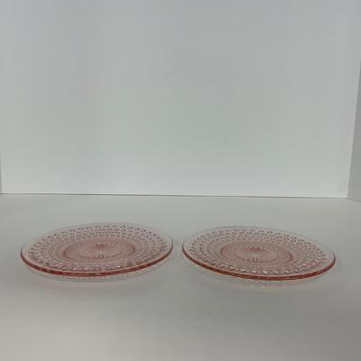 -216- GLASSWARE | Pink Hobnail Hocking Glass Co. | Cups & Saucers