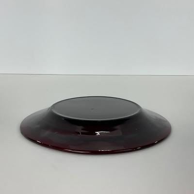 -217- GLASSWARE | Royal Ruby Anchor Hocking Glass Co. | Creamer, Sugar, & Covered Dish