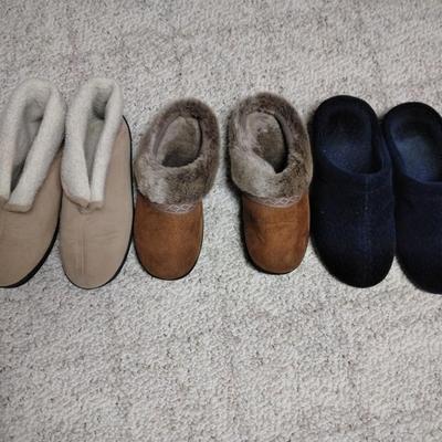 Three nice pairs of slippers Size Large