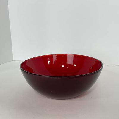 -218- GLASSWARE | Royal Ruby Anchor Hocking Glass Co. | Large Bowl & Small Bowls