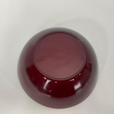 -218- GLASSWARE | Royal Ruby Anchor Hocking Glass Co. | Large Bowl & Small Bowls
