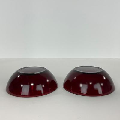 -218- GLASSWARE | Royal Ruby Anchor Hocking Glass Co. | Large Bowl & Small Bowls