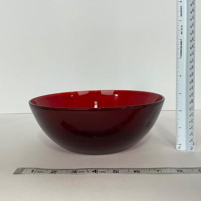-218- GLASSWARE | Royal Ruby Anchor Hocking Glass Co. | Large Bowl & Small Bowls