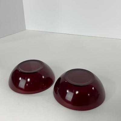 -218- GLASSWARE | Royal Ruby Anchor Hocking Glass Co. | Large Bowl & Small Bowls