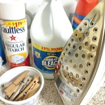Ironing board, Rowenta Clothing Iron, and Laundry Chemicals