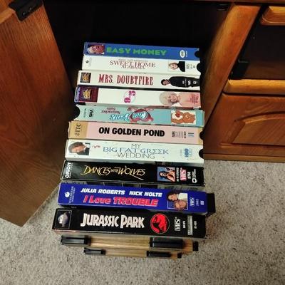 Entertainment Media Center with Monster power Supply and VHS tapes