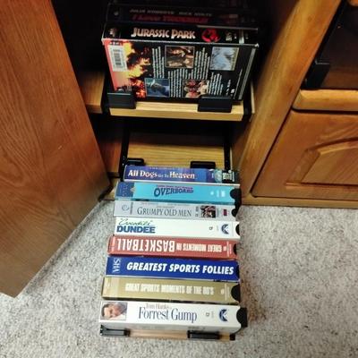 Entertainment Media Center with Monster power Supply and VHS tapes