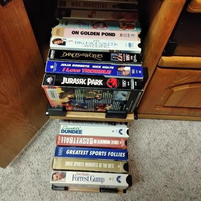 Entertainment Media Center with Monster power Supply and VHS tapes